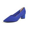 Fashion 2025 Pointed Toe Middle Heel Breathable Comfortable Knitted Shoes Women Shallow Mouth Chunky Heel Fashion Zapatos De Mujer Pumps