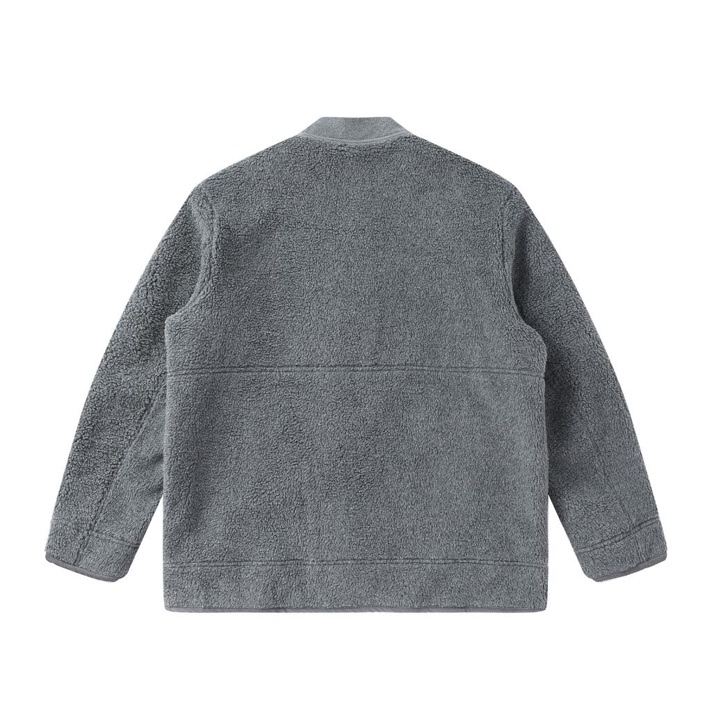 Solew Varsity Neck Fleece Jumper_Gray