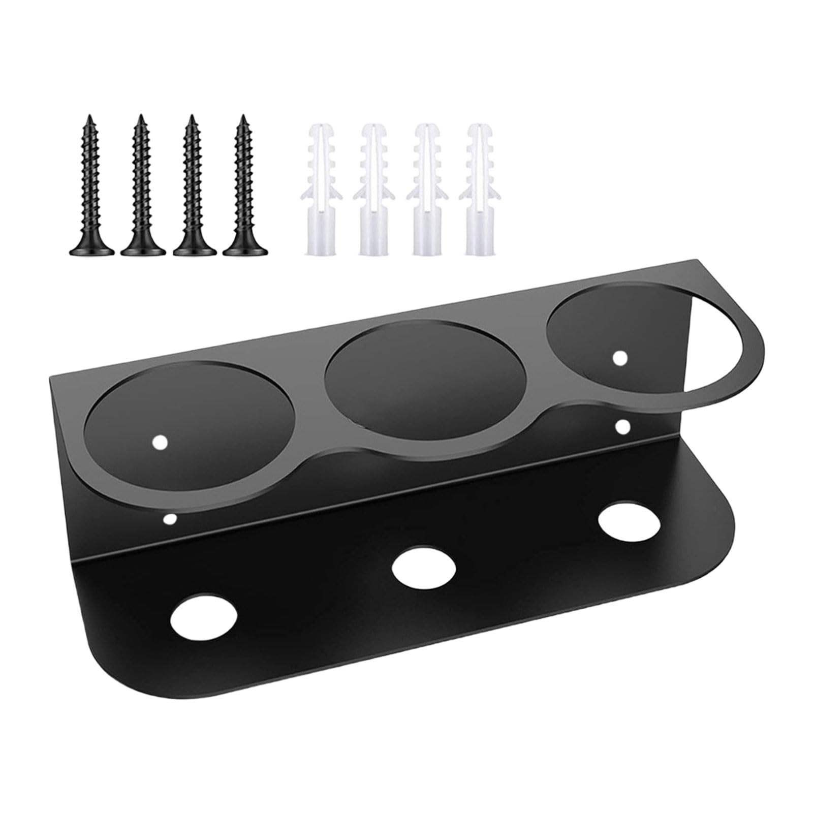 

3-Slot Wall Mounted Spray Bottle Holder Heavy Duty Metal Storage Rack Paint Can Organizer For Garage Workshop Type A