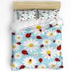 Daisy Flower Butterfly Bushes 3pcs Bedding Set For Double Bed Home Textile Duvet Cover Quilt Cover Pillowcase