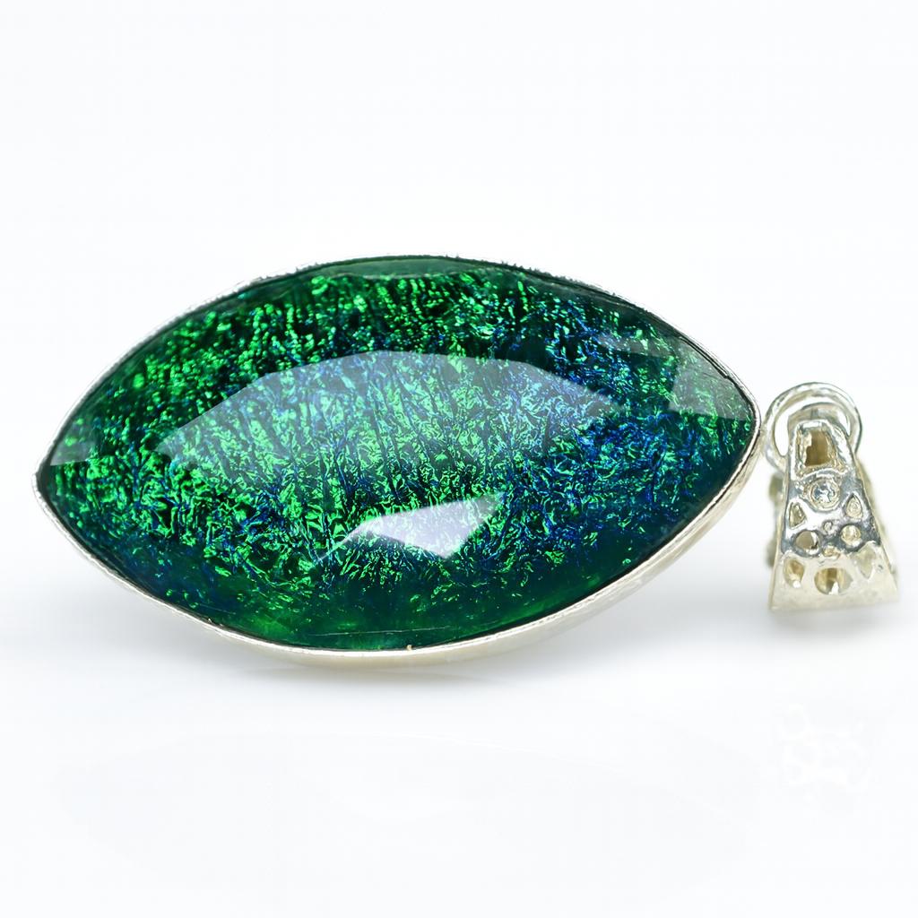 Opal Pendant 81.5 ct Bi-Color Marquise Cut Lab Grown Brazilian Stone October Birthday Birthstone