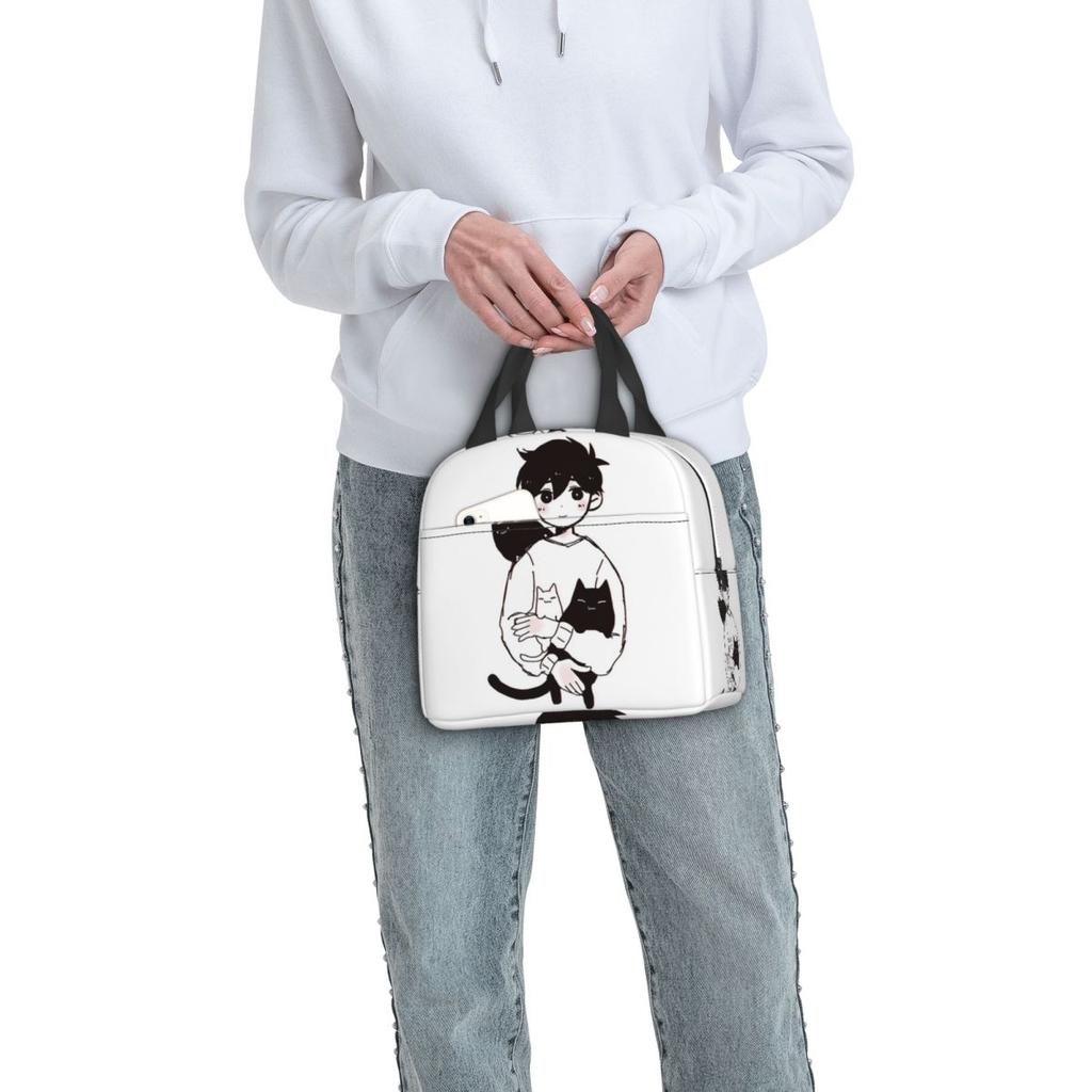 Omori Sunny And Mewo Insulated Lunch Bag for Women Children Portable Food Boxes Thermal Lunch Box Tote