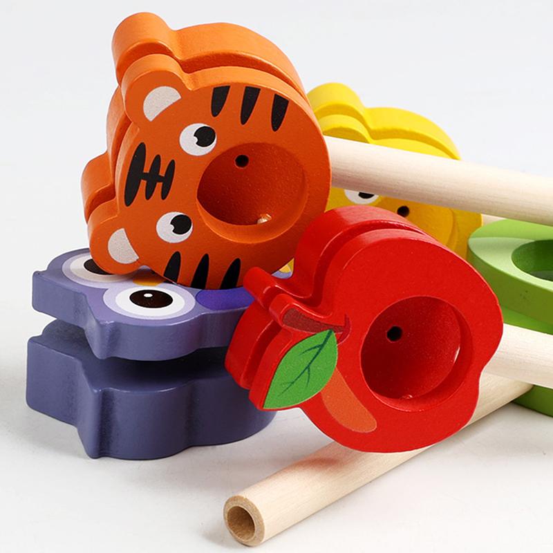 Cartoon Breathing Exercise Tool Bamboo Wood Blowing Ball Breathing Exerciser Kids Game Gadget Education Toys For Children Adult