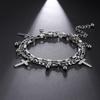 Contemporary Women's Bracelet Elegant Women's Bracelet with Crosses Charm Sturdy Stainless Steel Wrist Chain