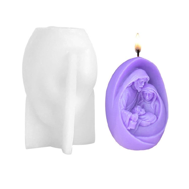 Birth of Jesuss Candle Silicone Mould DIY Nativity Scene Candle Resin Mold Decor