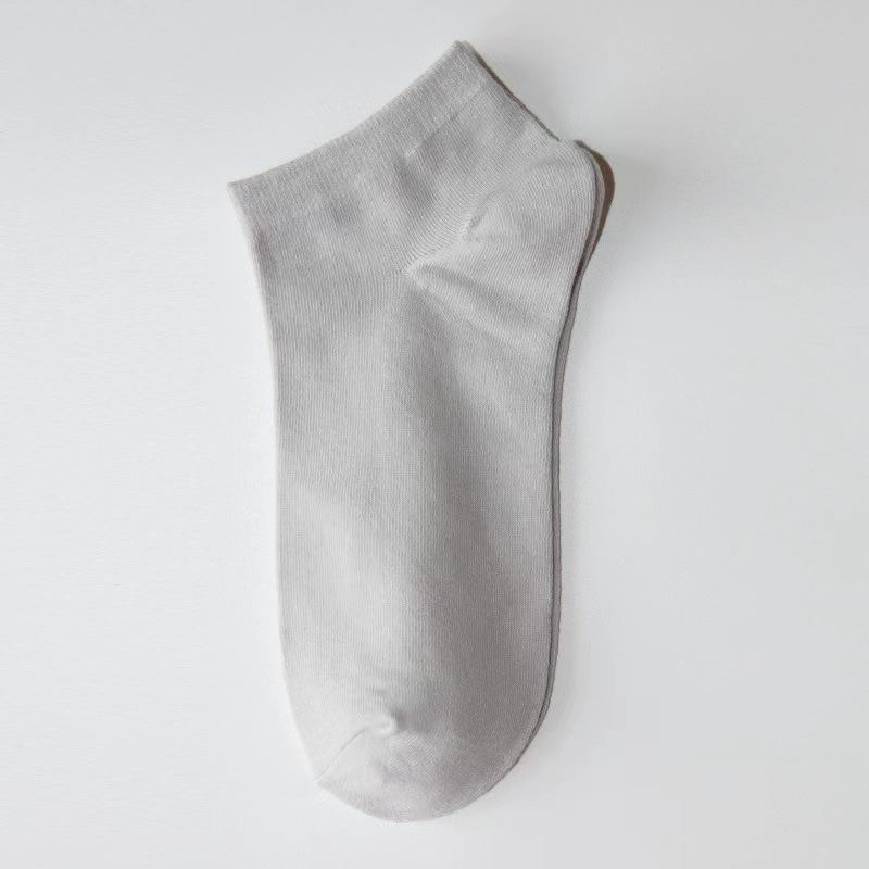 Men's Summer Thin Commercial Pure Color Sweat Absorbing Breathable Deodorant Low Top Socks