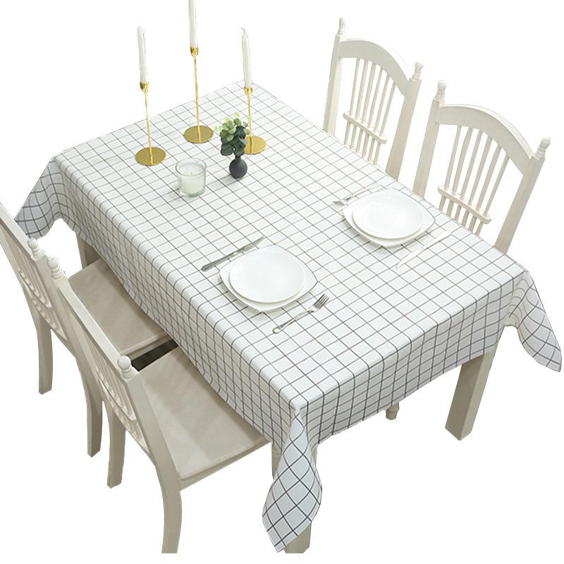 Japanese Style Waterproof Plaid Tablecloth - Oil-proof & Wash-free PEVA for Coffee and Dining Tables