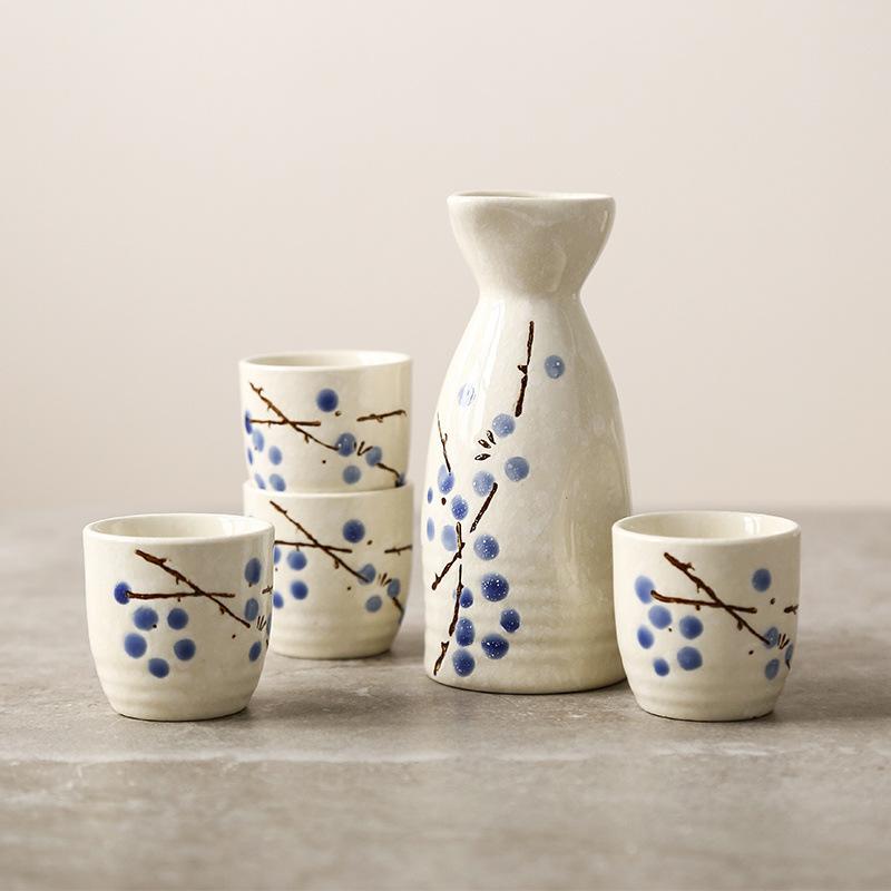 Japanese Ceramic Sake Pot Cups Set Household Restaurant Creative Hand-painted Wine Pot Bar Wine Set Flagon Gift 2025 New