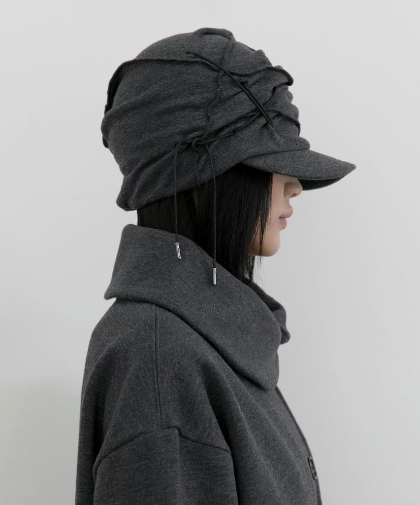 Peulleeoeob Soi Draped Cap (Fl-743_Charcoal)
