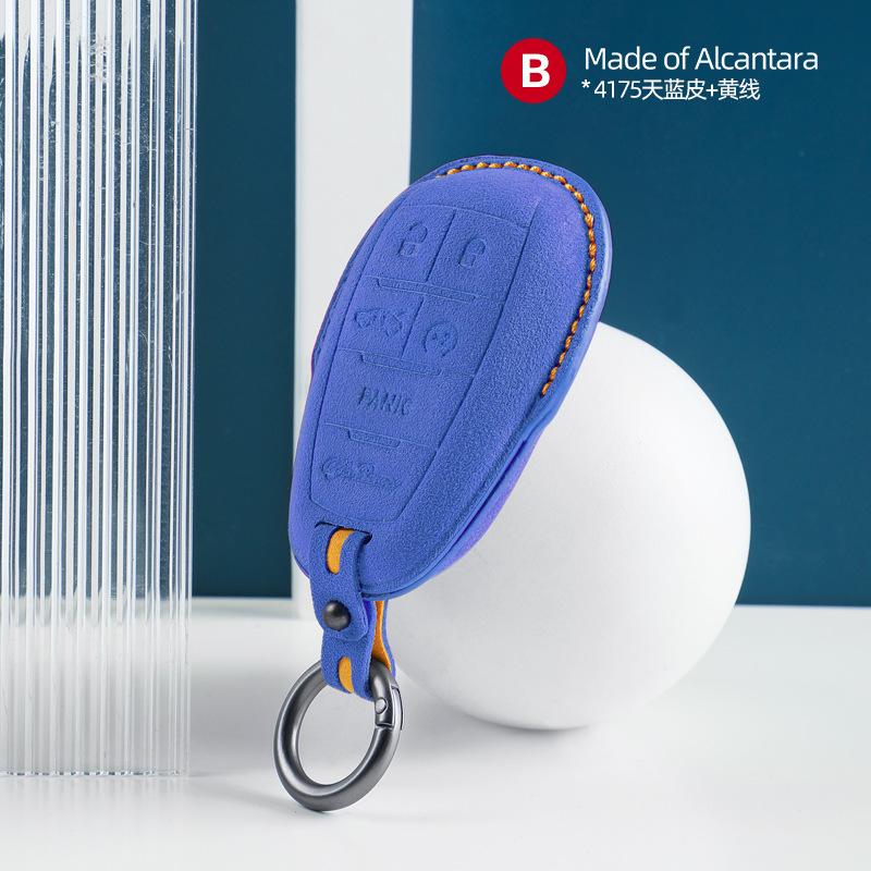 Alcantara Suede Car Key Case Cover Shell For Alfa Romeo Giulia Stelvio Mito Giulietta Brera 4C 159 Gta 147 156 Mito 166 Gt Jtd