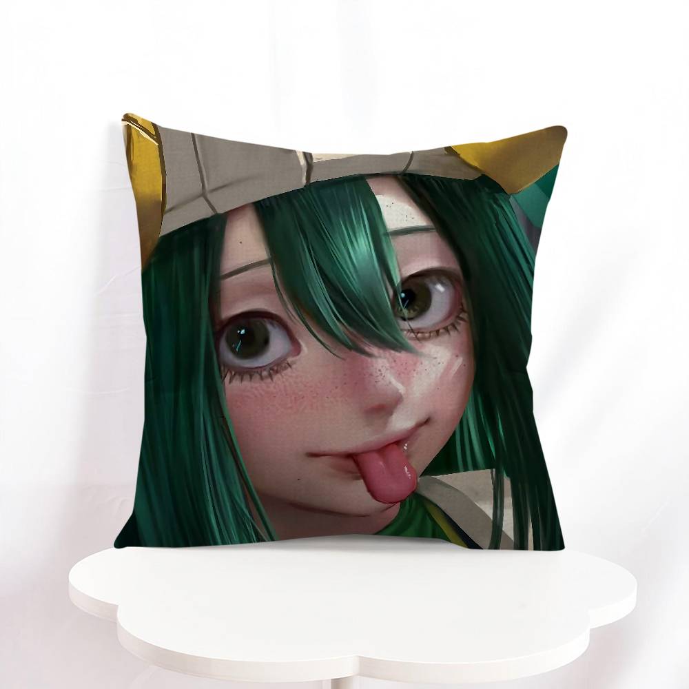 T-Tsuyu Asui Cartoon Animation Pillow Cover Design Cushion Cover Decor Holiday Decorati