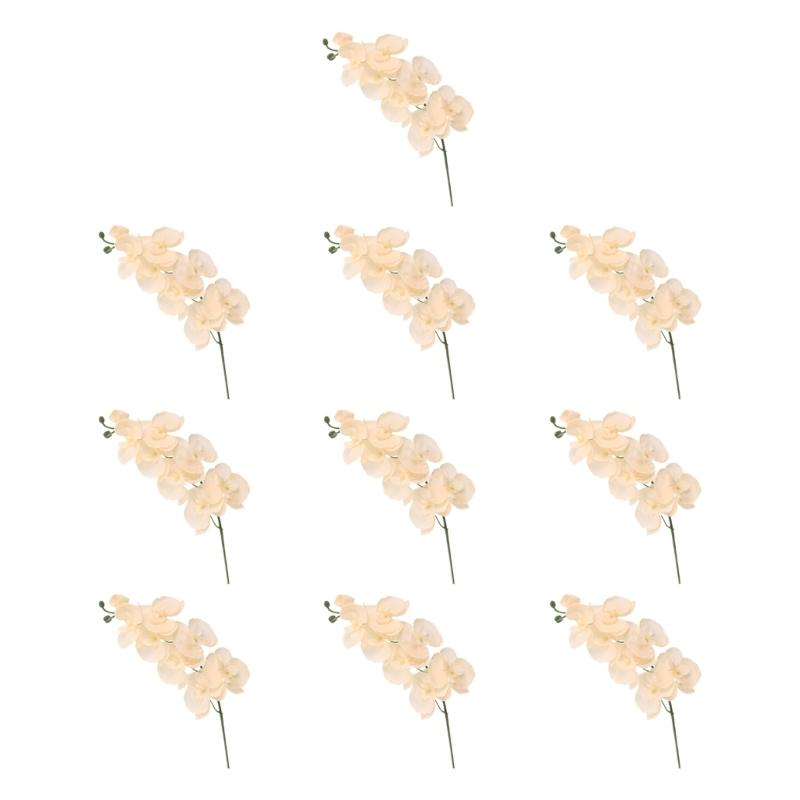  Silk Wedding Floral Branch 3D Artificial Orchids Flowers Branch for DIY Wreaths