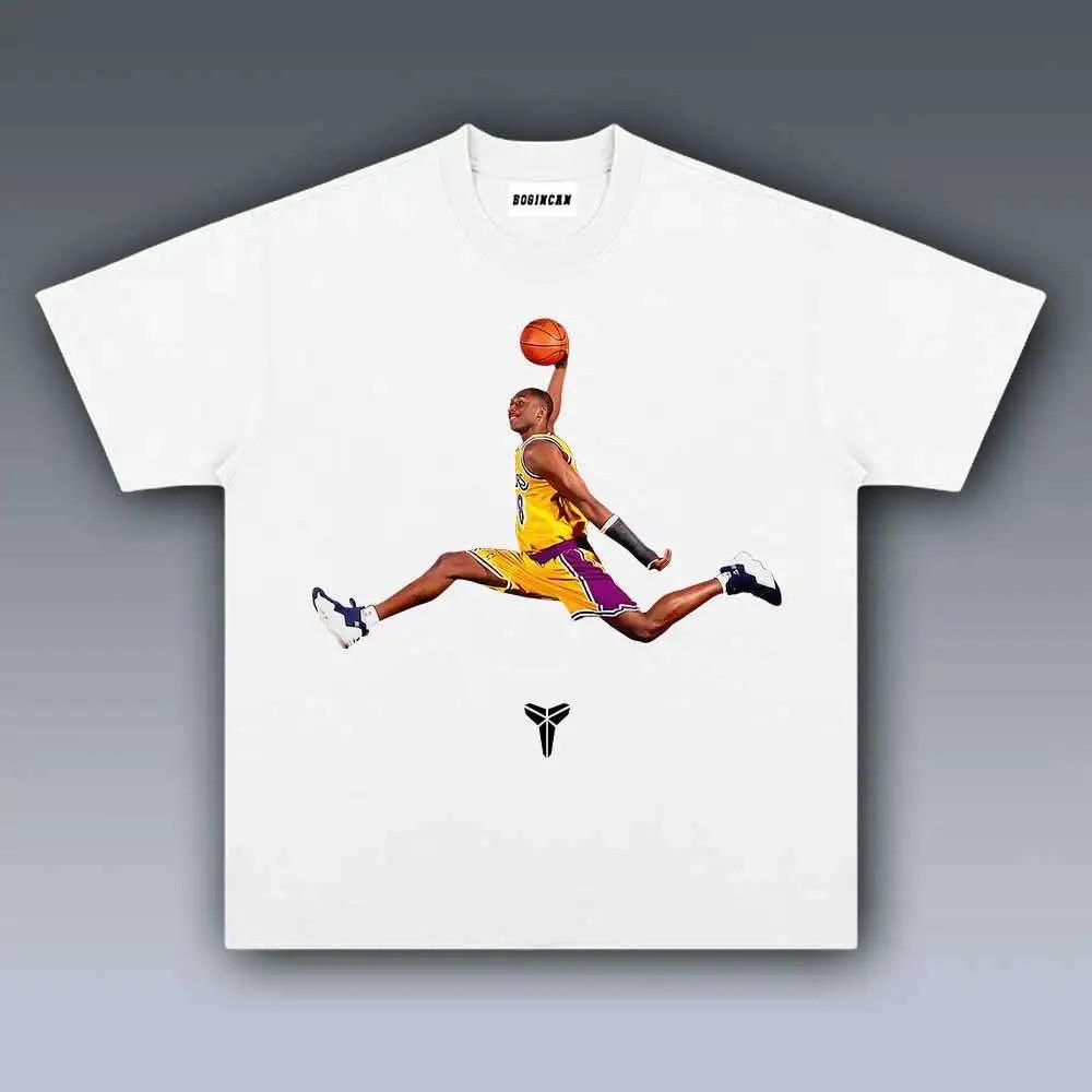 Basketball Dunk Jump Graphic T-Shirt Vintage Athlete Minimal Sports Tee XXXL