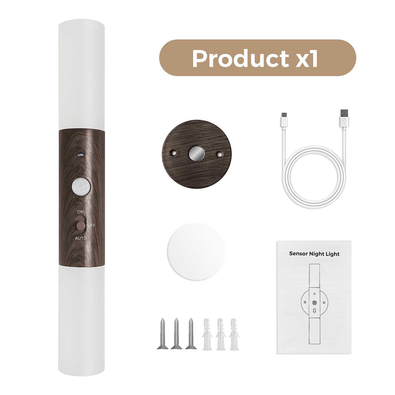 

2 шт. датчик движения индукционный ночник для помещений, USB перезаряжаемый деревянный светодиодный настенный светильник 700 мАч для спальни прихожей лестницы USB Plug