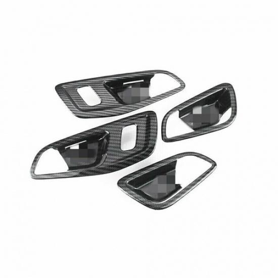 For Ford Escape Kuga 2013- Carbon Fiber Car Door Handle Bowl Cover Trim 4PCS