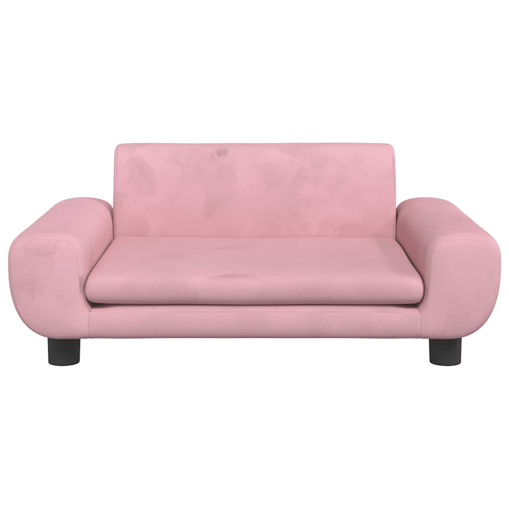 Kids Sofa Pink 70 X 45 X 33 Cm Velvet