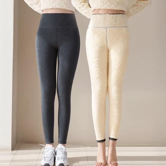 Winter Leggings High Waist Slim Butt Lifting Versatile Thickened Velvet Leggings Solid Color Warm Slimming Leggings