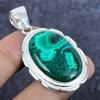 Natural Malachite Gemstone 925 Sterling Silver Jewelry Pendant 2.05" P4u90