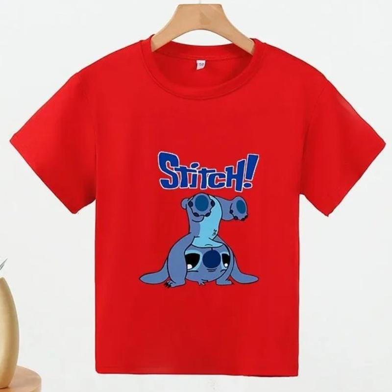 Koszulka Lilo & Stitch Dla Dzieci Anime Letnia Moda Wielokrotne Dziecięce Kreskówkowe Chłopięce Dziewczęce T-shirty Krótki Rękaw