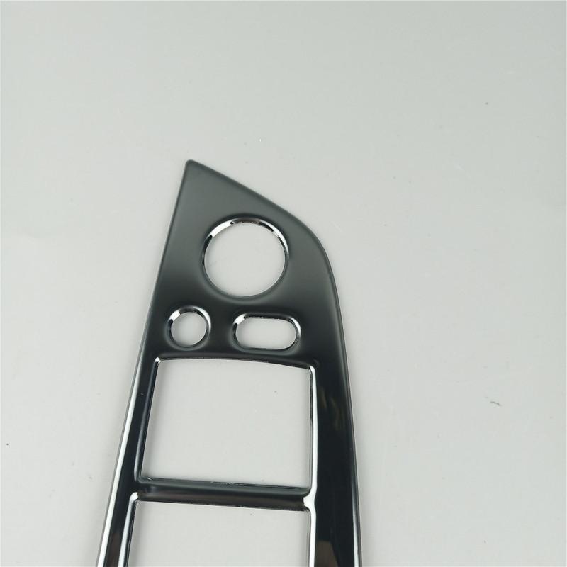 Czarna Dekoracja Panelu Podłokietnika Drzwi Samochodowych Naklejki Dla BMW X5 E70 X6 E71 2008-2014 Stal Nierdzewna Przyciski Podnoszenia Szyb Samochodowych Listwa