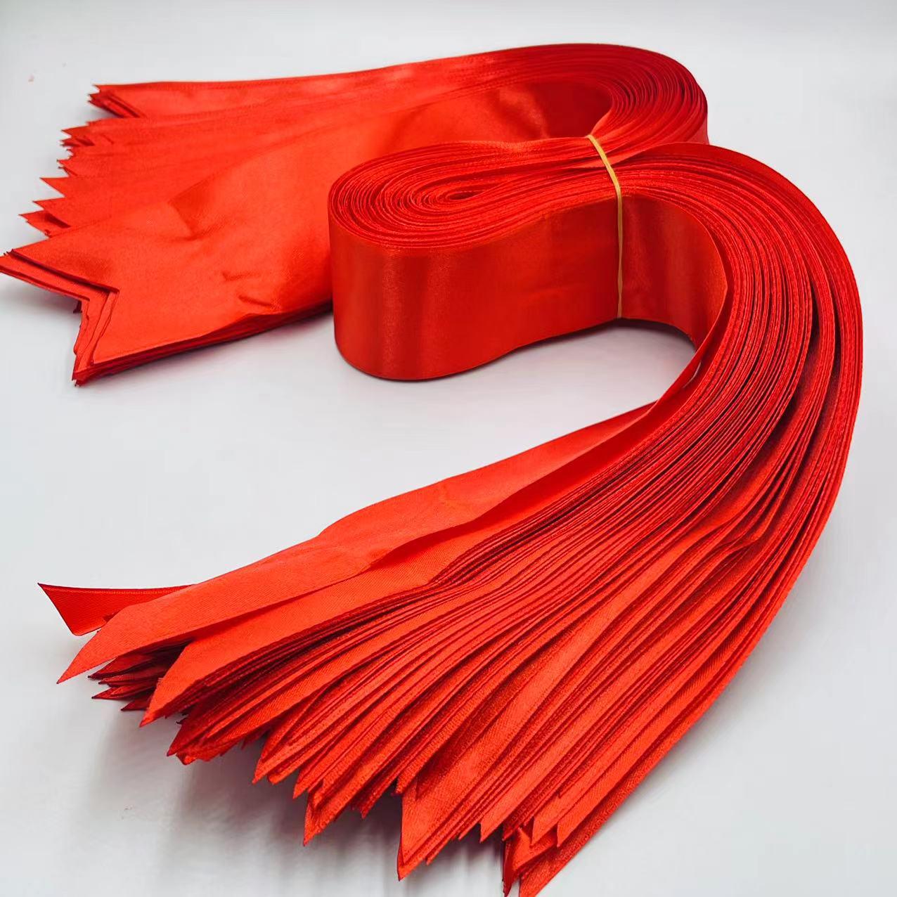 Big Red Silk Ribbon Streamer for New Car or Electric Motorcycle Set of 2