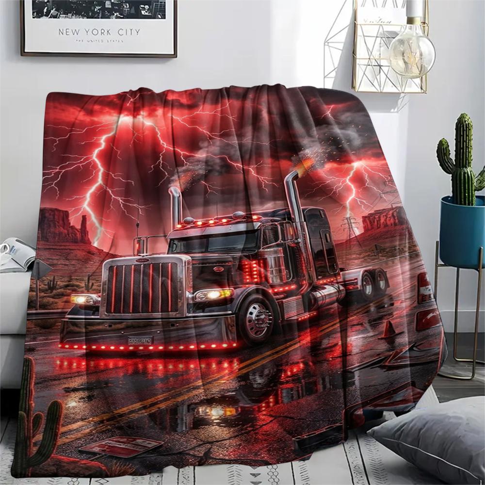 transportation vehicle truck Print Flannel Blanket,High quality Comfortable for All Seasons,Home Decor,Warmth and Comfort,Perfect for Christmas Gifts