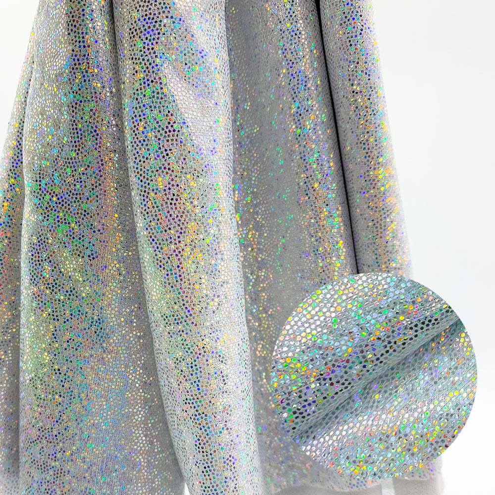 

Glitter Laser Polyester Fabric Holographic Iridescent Stage Background Decor Crafts Doll Costume Material DIY 150cm*50/100cm 150cm x 50cm