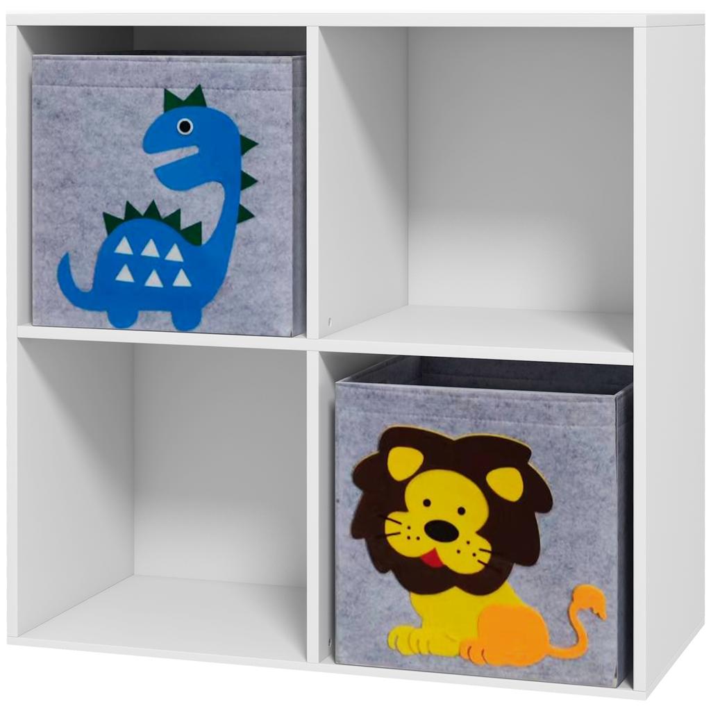 Storage Shelf for Kids, Cube, Drawers, MDF, Anti-Tip, White