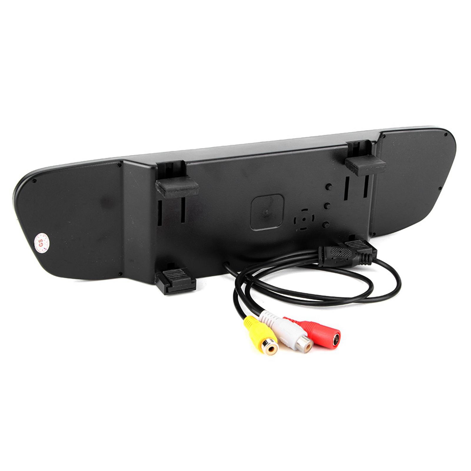 4.3in Car HD Rearview Mirror Display 8LED Night Vision Reversing Camera Plastic + glass