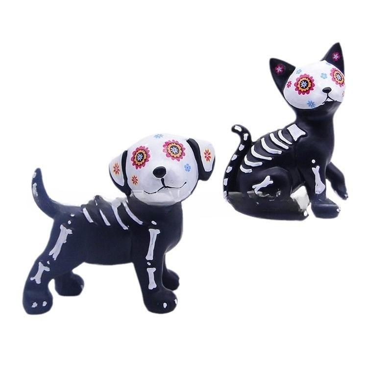 Halloween Resin Crafts Ghost Festival Decorations Cute Little Cats and Dogs Ornaments Day of The Dead Gifts Show Unique Style