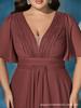 Plus Size V-Neck Chiffon Bridesmaid Dress 2024 