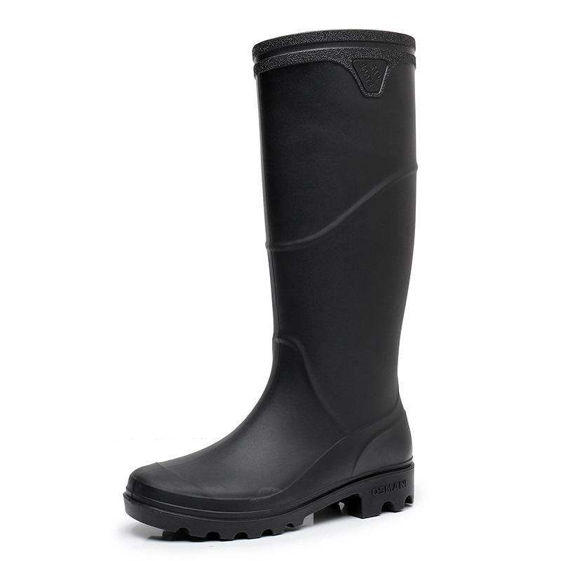 Men's Waterproof High-Top PVC Rubber Boots: Mid-Calf Rain & Construction Labor Protection Shoes