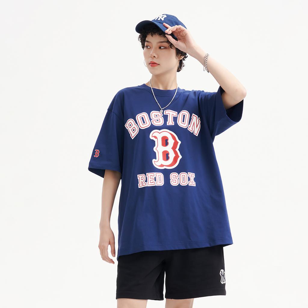 New MLB Set-in Sleeve T-Shirt Unisex Navy Blue 3ATSV0233-43NYS