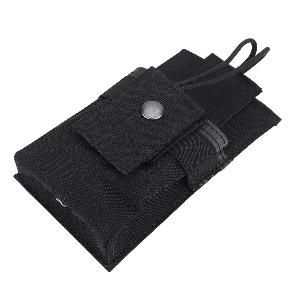 Portable Nylon Walkie Talkie Bag Pouch Radio Holder Case for Outdoor Sports Black