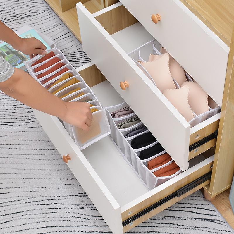 Dreiteiliges Netz-Dessous- und Socken-Aufbewahrungsset – Tragbarer, großvolumiger Schlafzimmer- und Reise-Organizer