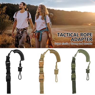 1 szt. Taktyczny Klips Sprężynowy na Pistolet Outdoor Pasek do Pistoletu Zapobiegający Zgubieniu Wielofunkcyjny Elastyczny Brelok Lina Bezpieczeństwa Akcesoria Myśliwskie