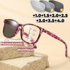 Photochromic Multifocal Reading Glasses for Women Anti Blue Light Far Sight Eyeglasses Ultra Light Spring Leg Presbyopia Glasses