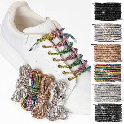 1 Stück Luxus Strass Schnürsenkel Regenbogen Diamant Schnürsenkel Sneaker Schnürsenkel Schuhe Runde Schnürsenkel 100/120/140/160CM