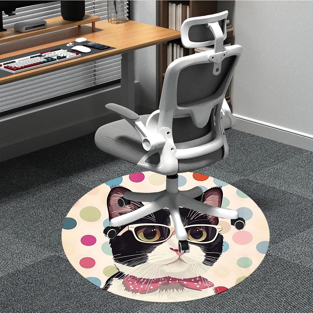 1pc Cat Glasses Carpet for Office, Non-slip, Soft and Durable Office Rug, Perfect for Office Yy260128081