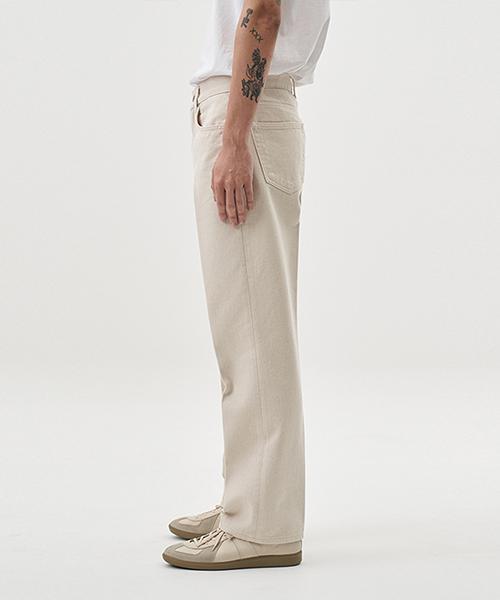 ERRORS EXCEPTED S005 Straight Denim Pants (Ecru)