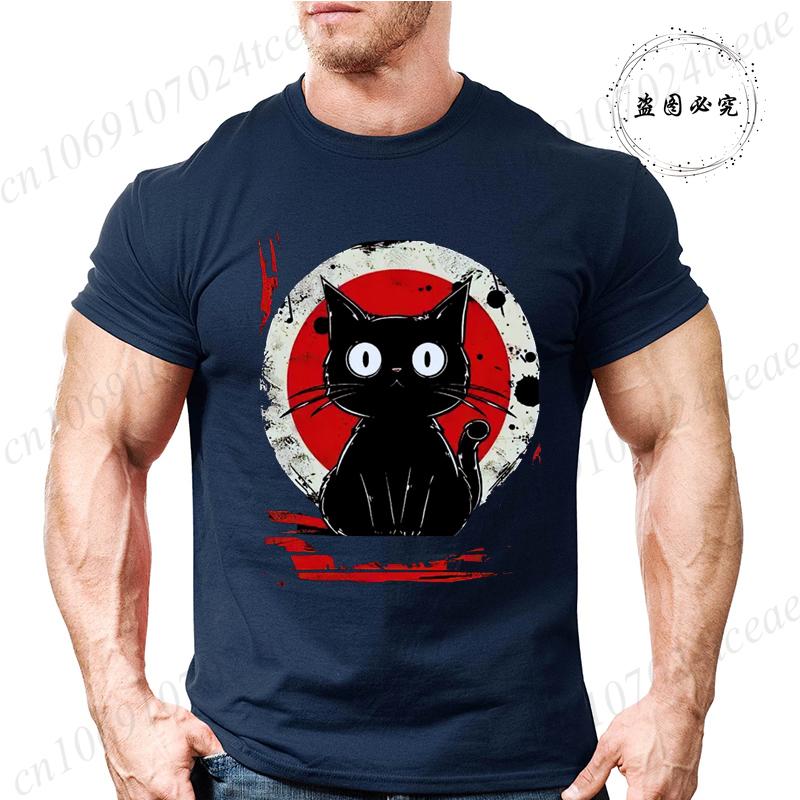 Kawaii Cat Japanese Black Anime Cat Men's T Shirt Tee T-Shirt Kawaii Clothes Shirts for Women Tops Graphic T Shirts Camisetas