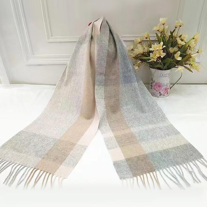 Unisex Plaid Lamb Wool Winter Scarf