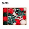 Christmas Decorations 38PCS Flocked Christmas Flowers Christmas Ball Set Christmas Tree Ornaments Velvet Christmas Ball