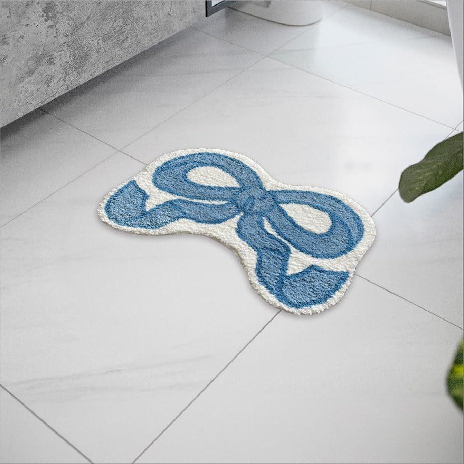 

VIKAMA Ковер из искусственного кашемира, имитирующий бант, Домашний коврик для ванной, Мягкий впитывающий коврик, Придверный коврик, Ковер для гостиной, Спальни, Домашний декор 40x60cm 16x24inch