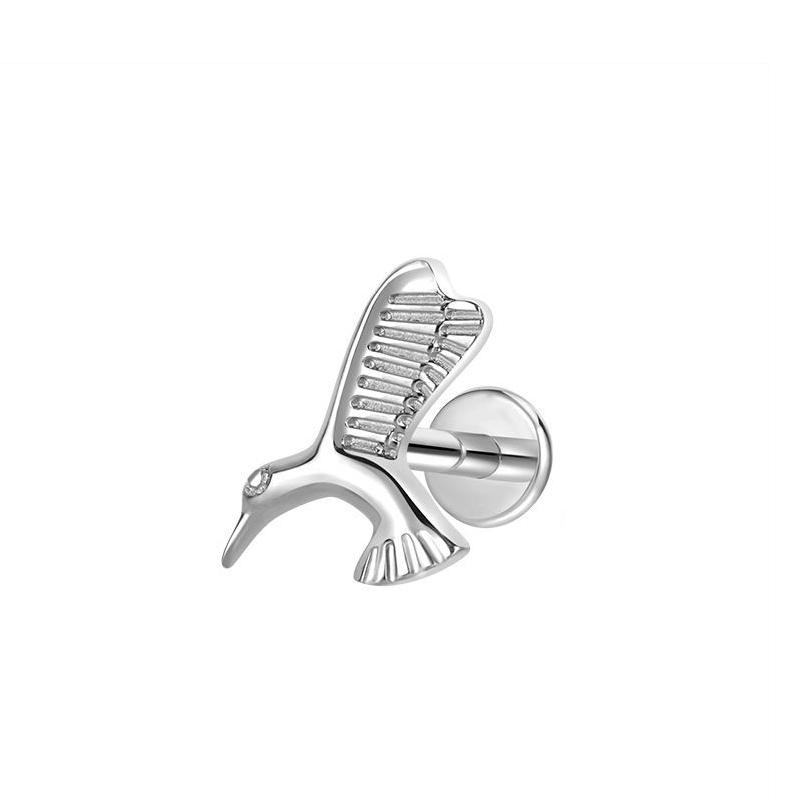 Hot Sale Body Jewelry: Titanium Labret Flatback Tragus Earring Stud Internal Thread Zircon Rings