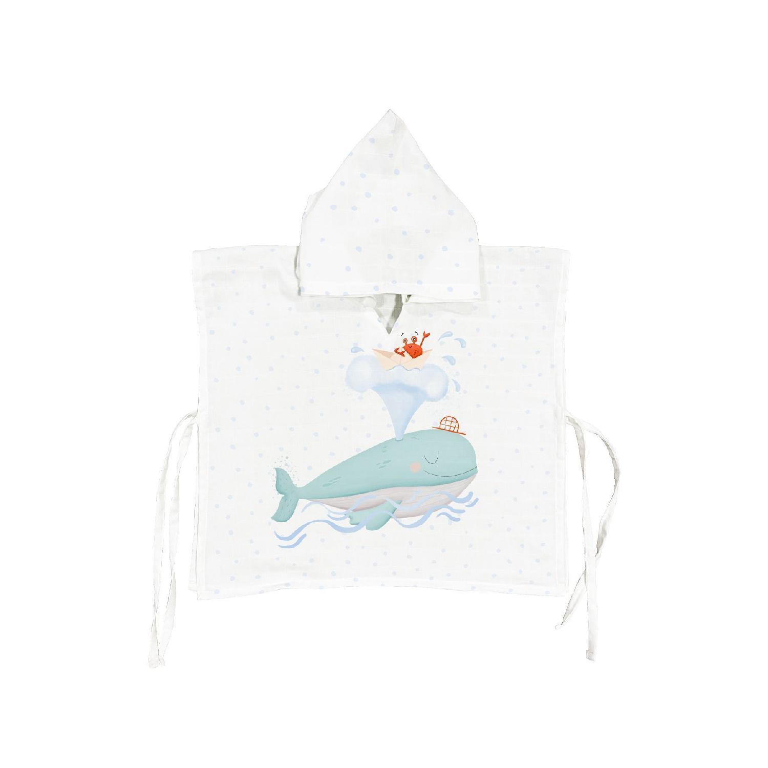 

Boubou 100% Cotton Baby Muslin Poncho 0-2 Yaş білий