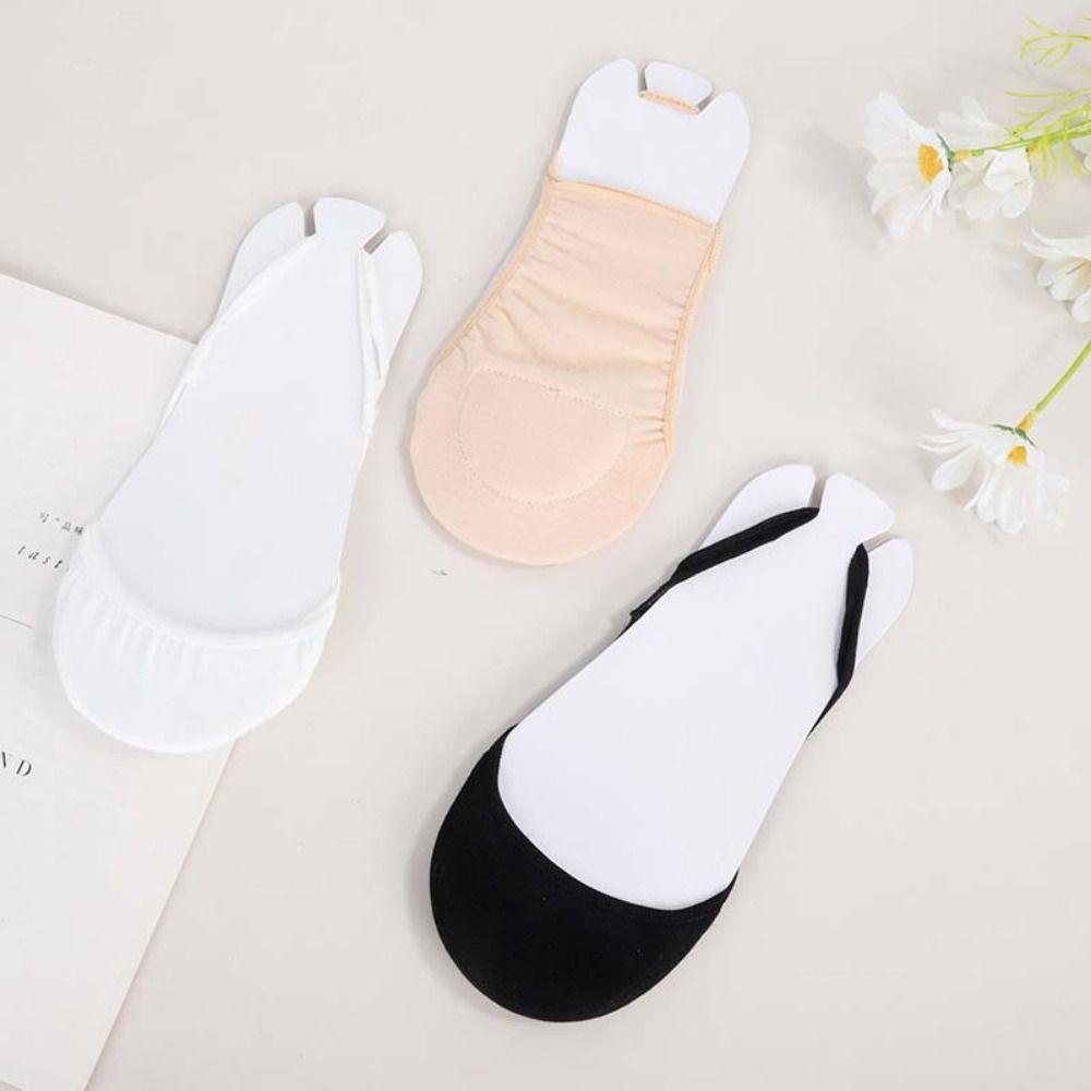 Non Slip Half Palm Hosiery With Cotton Pad Ship Socks Slippers Hollow Forefoot Socks  Dancing
