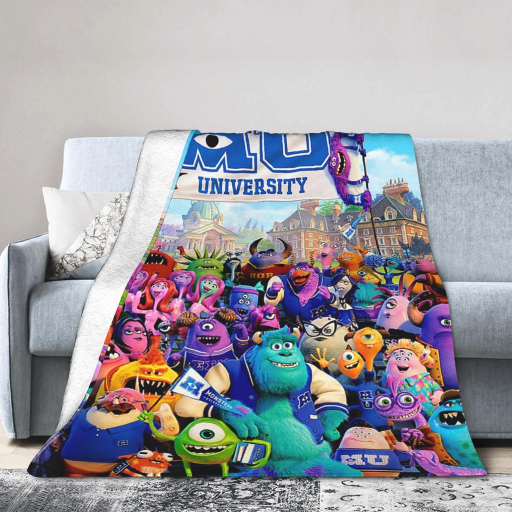 Monsters University Poster blanket Plush Throw blanket Airplane Travel Decoration Ultra-Soft Warm Bedsprea,