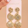 3 Pairs Bohemian Ocean Style Earrings Starfish Ear Studs Vintage Dangle Earring  Women Accessories