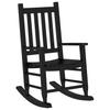 Kids  Rocking Chair Black Solid Poplar Wood